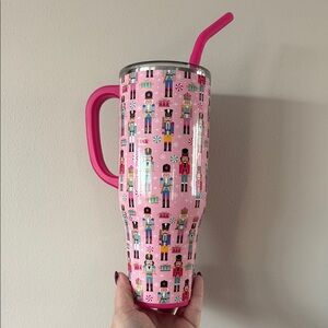 40oz Swig Pink Nutcracker Tumbler with Straw